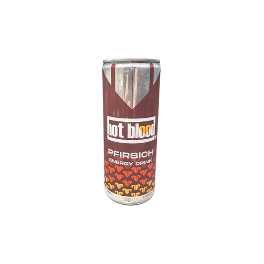 hot blood Energy Drink Pfirsich 250ml (inkl. Pfand)